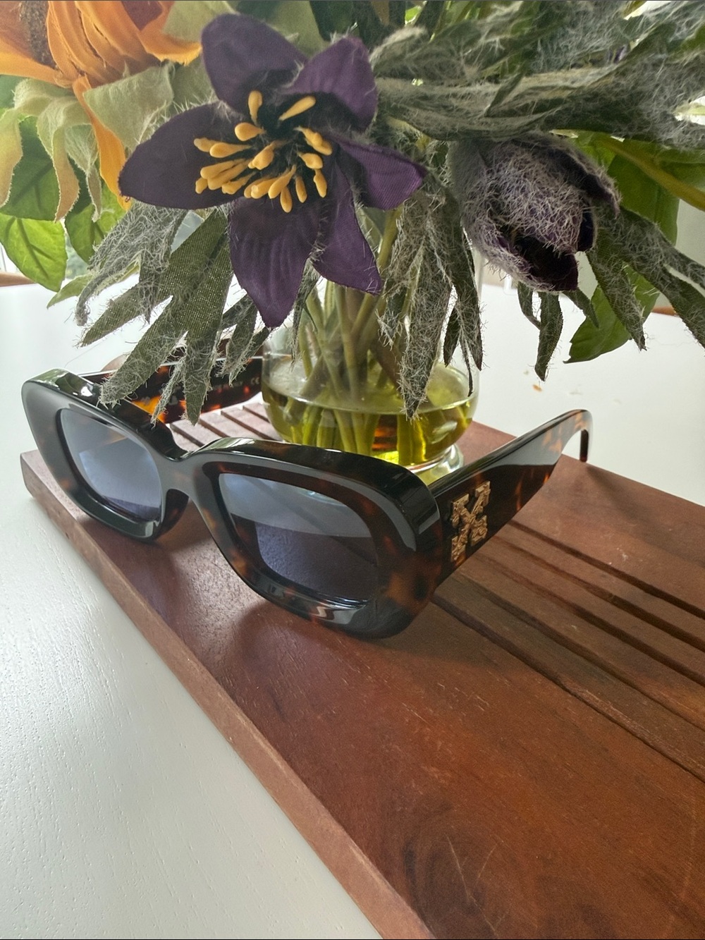 Off-White CARRARA/HAVANA Tortoiseshell Rectangular Sunglasses
